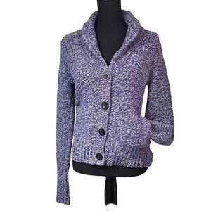 American Eagle Purple and Gray Knit Cardigan MI0208